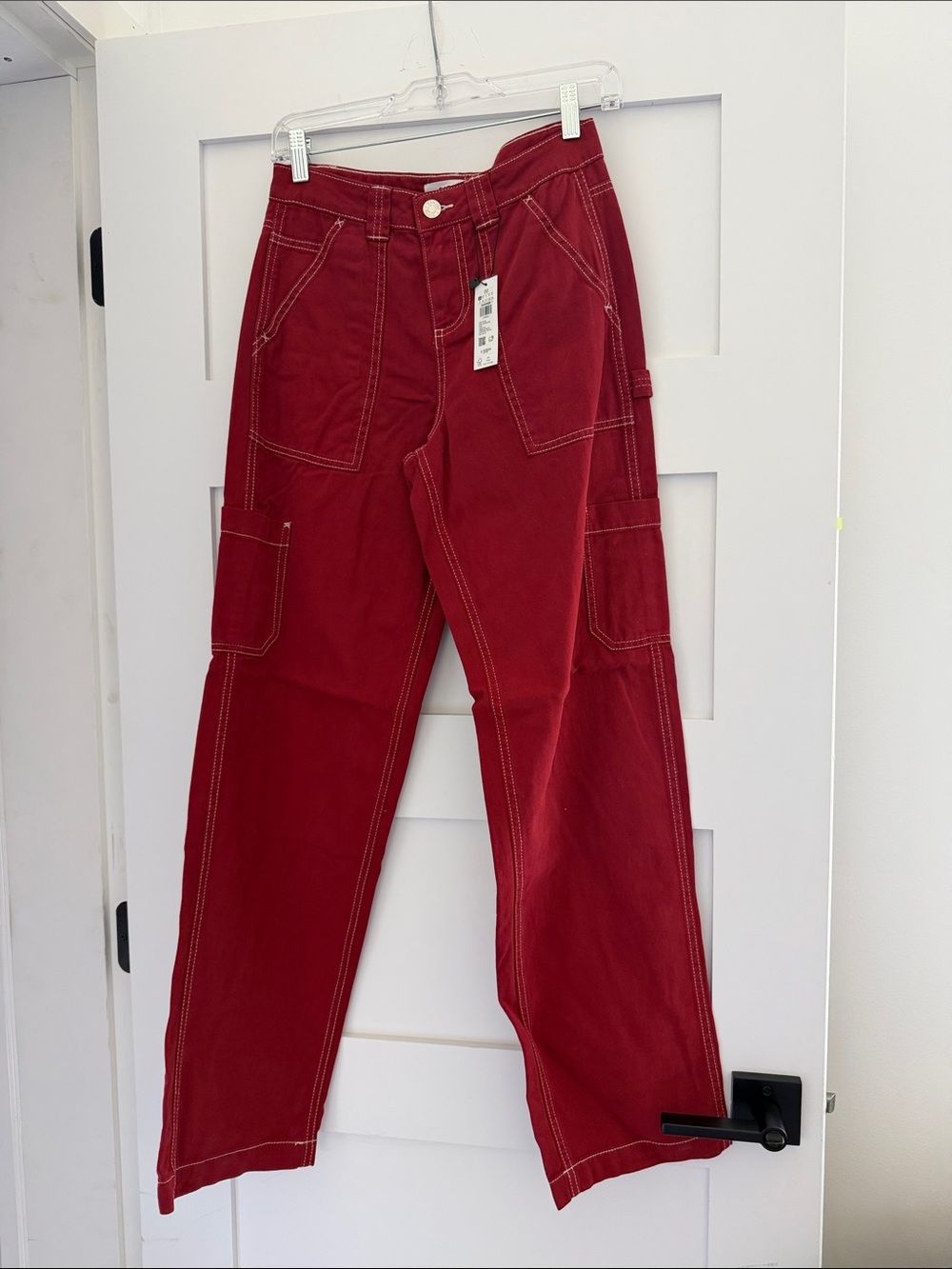 Garage Red Flare Utility Jeans